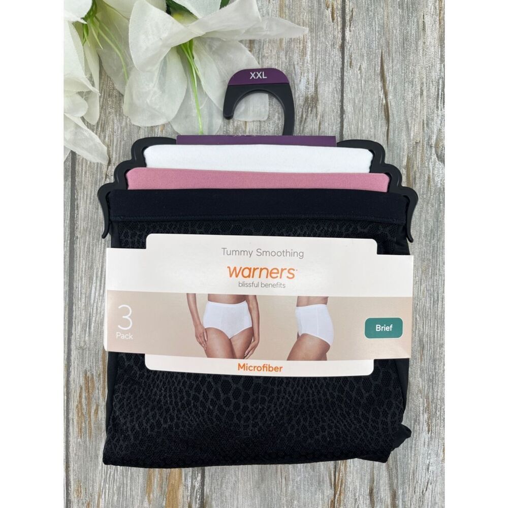 Tummy-Smoothing Comfort Microfiber Brief Panty Underwear 3-Pack Size XXL